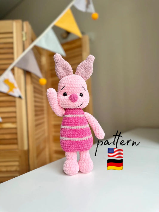 Piggy crochet pattern / Crochet plush Pig / Amigurumi pattern / Stuffed piggy pattern / DIY plush toys / Crochet plushies / Handmade toys